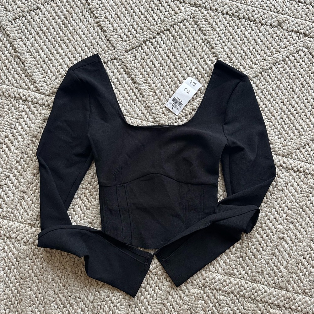Abercrombie & Fitch Black Corset Long Sleeve top